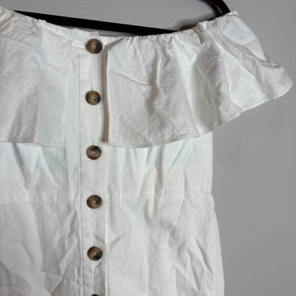 Zara white off shoulder button down dress - Picture 2 of 5